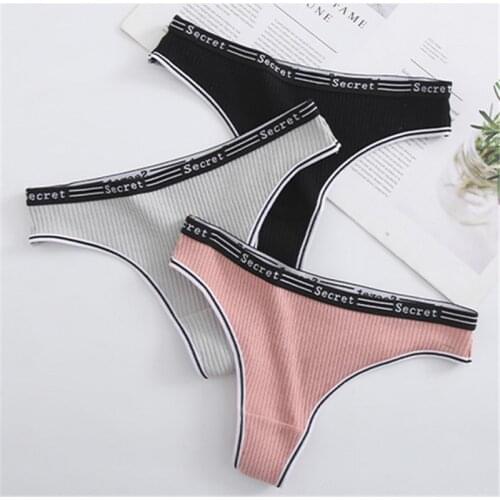 Woman Thongs Cotton Underwear Solid Color Ladies Panties G-String Breathable Female Briefs Fashionable Lingerie