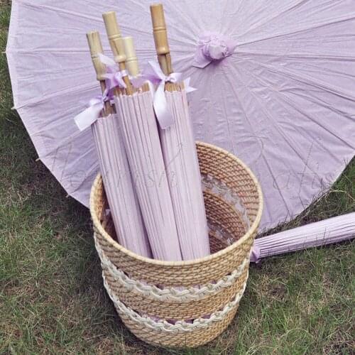 [ Fly Eagle ]Free Shipping 30pcs/lot purple color paper parasol / umbrella with ribbon adult for wedding favor