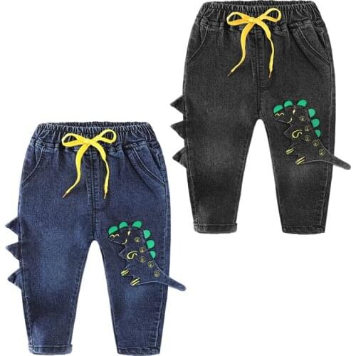 2021 New Fashion Baby Pants Spring Autumn Boys Clothing Infant Dinosaur print Overalls Children Casual Sport Clothes