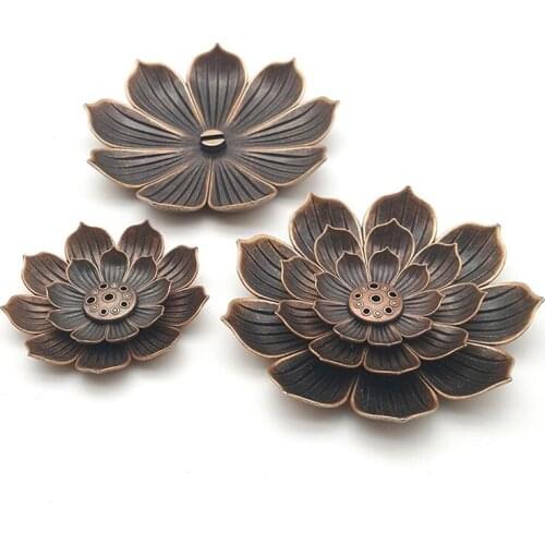 3-in-1 Brass Incense Stick Holder 5 Holes Lotus Stick Incense Burners Incense Holders Detachable E7
