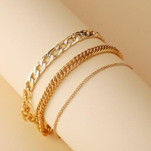 51595 hanzhishang jewelry creative simple multi-layer personality punk metal chain foot chain