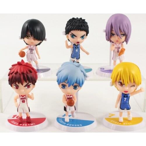 6Pcs/Lot 6-8cm Anime Figures Kurokos Basketball Kuroko Tetsuya Kagami Taiga Kise Ryota Midorima Shintaro Aomine Daiki Model Toy