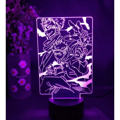 Anime Jujutsu Kaisen Figures Ryomen Sukuna LED 3D Night Light Lamp for Bedroom Decor Birthday Art Deco Gift Yuji Itadori Light