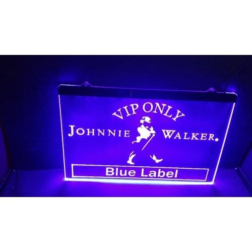 B137 VIP Only Johnnie Walker Blue Label beer bar pub club 3d signs LED Neon Sign