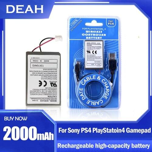 For Sony Old Version PS4 PlayStatoin4 Wireless Controller GamePad 3.7V 2000mAh Rechargeable Batteries With USB Charging Cable