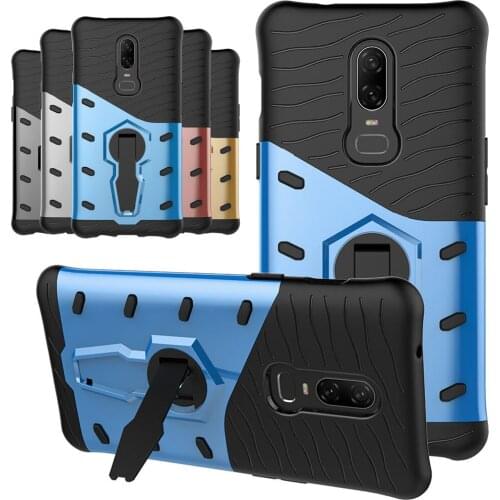 For Oneplus 6 Case Dual Layer Shockproof Armor Case With 360 Degree Rotated Kickstand Slim Fit Hard Back Cover For Oneplus 6