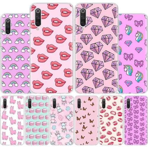 Pink Girl Bowknot Unicorn Pattern Cover Phone Case For Xiaomi Note 10 Mi 11 9 8 CC9 5X 6X 9T 10T A3 Poco X3 NFC F1 Pro Lite + Co