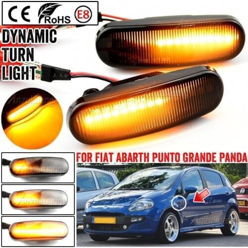 For Fiat Panda Punto Evo Stilo Qubo Peugeot Citroen Lancia Musa(350) Dynamic Smoke LED side marker light turn signal lamp