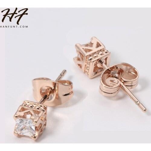 E448 E449 four claws Imperial Earrings Crown Crystal Rose Gold Color Genuine SWA ELEMENTS Austrian Crystal HotSale