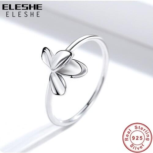 ELESHE 18K Gold Plated Wedding Engagement Ring For Women 925 Sterling Silver Spring Flower Ring Trendy Bijoux 2021 New