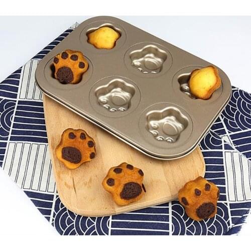 Biscuit Mold Non-Stick Carbon Steel 6 Hole Bakeware DIY Soft Candy Cake Mold Kitchen Accessories Cake Chocolate Bakeware Tool