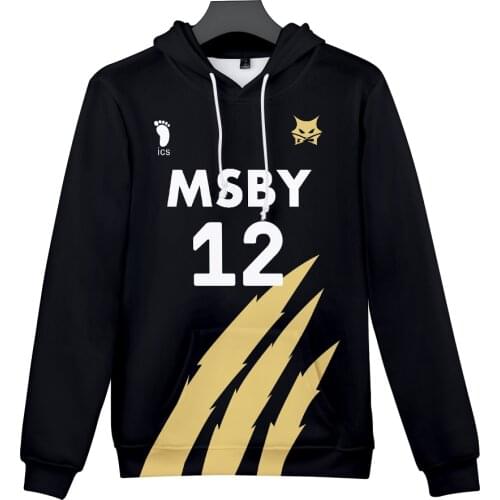 Hot Anime Hoodie Haikyuu MSBY Sweatshirt Cosplay Hoody Hinata Shouyou Hooded Hoodies Volleyball Tooru Haikyuu!! Pullovers