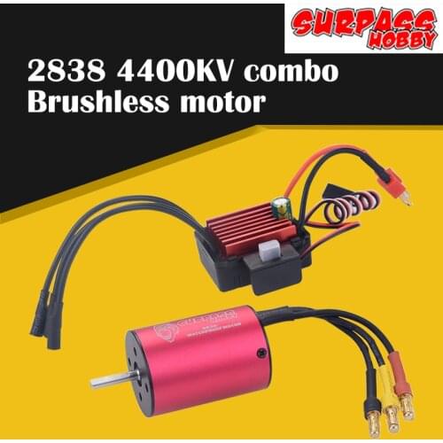 Hot Sale SURPASS HOBBY 2838 4400KV Combo Brushless Motor 2S 3S Sensorless Waterproof 35A ESC For 1/14 1/16 RC Off-road Car