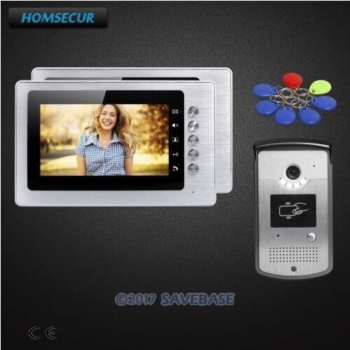 HOMSECUR 7" Video Door Phone Intercom System with Keyfobs Unlocking Camera for Apartment