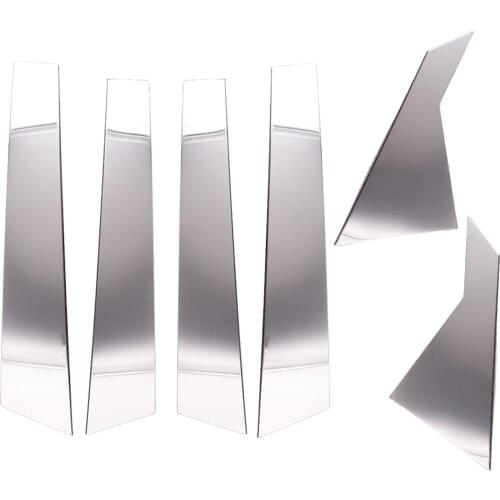 6Pcs Chrome Stainless Steel B C Pillar Trim Cover Decal Fit for Hyundai Sonata 2011 2012 2013 2014