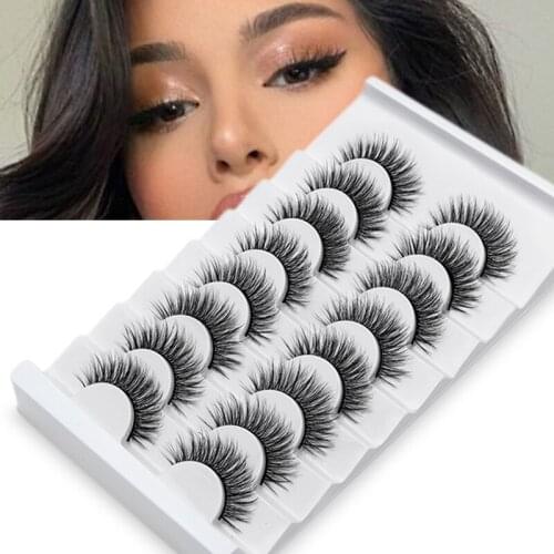 ISEEN 8 Pairs 3D Faux Mink Eyelashes Natural Thick Long False Eyelashes Dramatic Fake Lashes Makeup Extension maquiagem