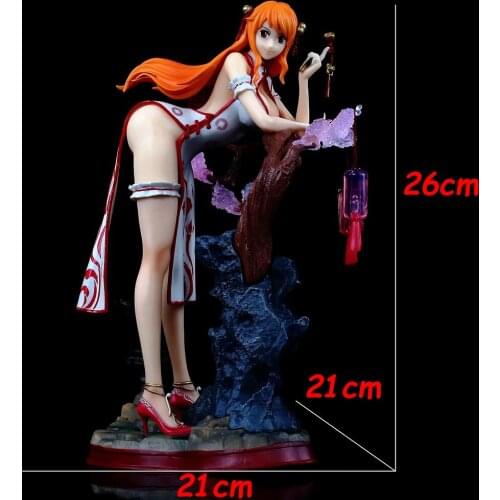 Hot Sell 26CM Anime Figure One Piece Figure One Piece Roronoa Zoro Luffy Nami Cheongsam PVC Action Figure Toys Boy Gift