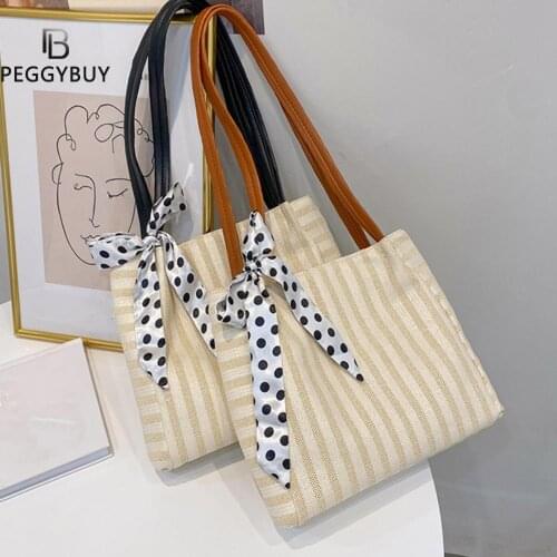 Fashion Womens Summer Straw Bag Tote Shoulder Bags Woven Large Capacity HandBag Female 2021 New Beach Vacation Handbags