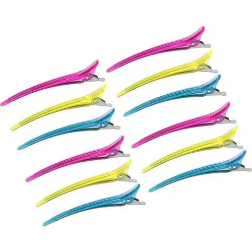 Lot Of 12 Pieces Metal Salon Hair Clips Hairdressing Sectioning Clamps Tools