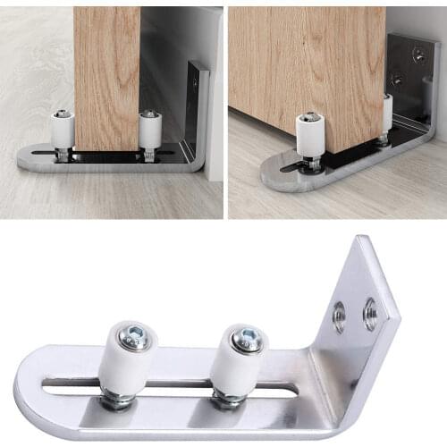 Sliding Barn Door Floor Guide Chrome Fully Adjustable Wall Mounted Barn Door Guide Ball Bearing Design Flush To Floor