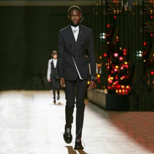 Latest Designs Black Men Suits Groomsmen Wedding Tuxedo Men Blazer Peaked Lapel 2Piece Slim Fit Terno Masculino Costume Homme