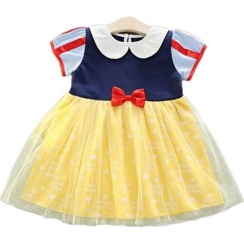2018 New girls summer floral dress princess Snow White Dress Girl Dress Halloween Costume paty cosplay dress for girl