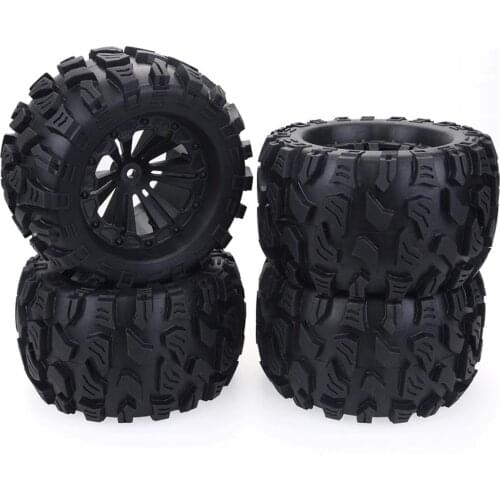 2020 New 4PCS 125mm 1/10 for Monster Truck Tire & Wheel Hex 12mm For Traxxas Tamiya Kyosho HPI HSP Savage XS TM Flux LRP