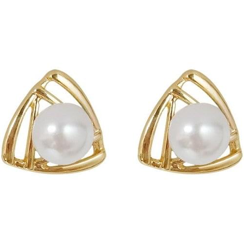 2021 New Arrival Stud Earrings Earrings Uroru Fashion Cn(origin) Geometric Metal Women Trendy Push-back Stud Earrings