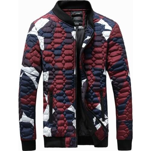 Autumn Winter Camouflage Slim Jacket Men Quilted Padded Wadded Windbreaker Mens Jackets Coat Parkas Overcoat Baseball Jacket