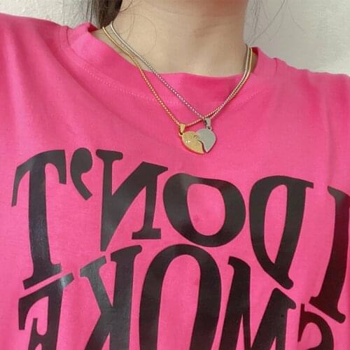 Love couple necklace stainless steel pair of men and women European and American clavicle chain jewelry gift simple personality