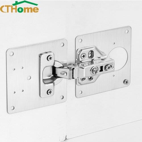 Hinge Repair Plate Stainless Steel Fold Furniture Cupboard Cabinet Drawer Fixed Plate Repair Door Hinges Install Accessories
