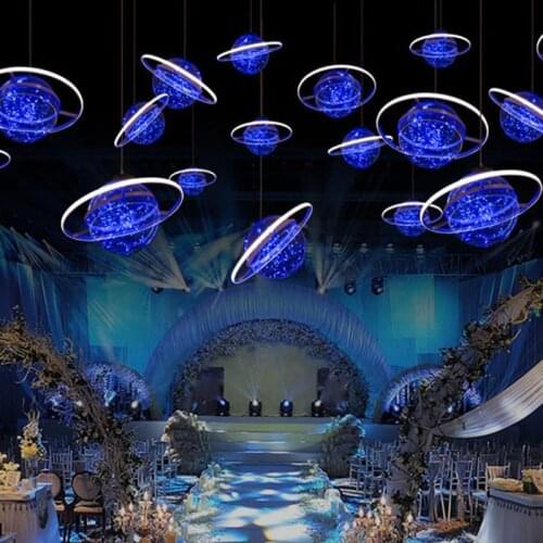 Hanging wedding starry sky props space ball fantasy starry wedding arrangement chandelier window decoration ceremony ball