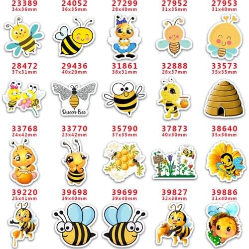 DIY Craft Supplies Sewing Accessories Cartoon Bee Printed Planar Resins Mold 10 Pieces. PR-23389