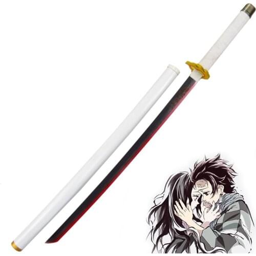 Hot Anime Demon Slayer: Kimetsu No Yaiba Cosplay Props Kyojuro Rengoku Wooden Sword Weapons Cosplay Replica Prop for Comic Party