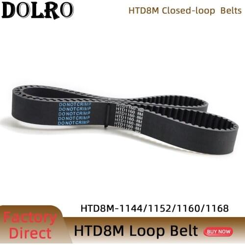 HTD 8M synchronous belt C=1144/1152/1160/1168width 15/20/25/30/40/50mm Teeth 143 144 145 146 HTD8M Timing Belt 1144-8M 1152-8M