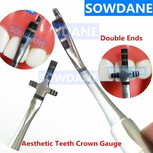New Type Dental Orthodontic Aesthetic Teeth Crown Gauge Dentist Implant Measuring Ruler Caliper Stainless Steel