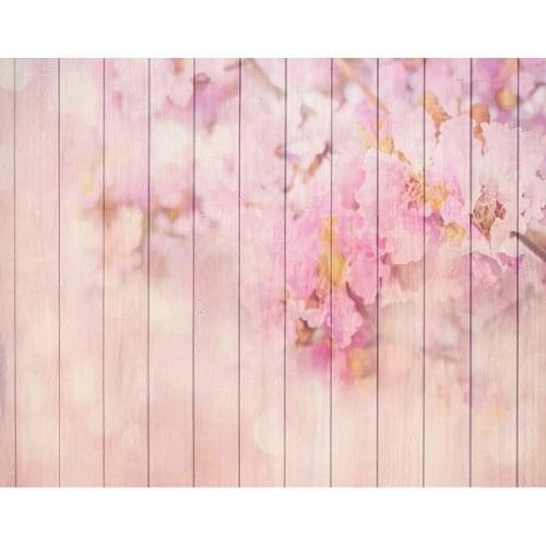 TR 7x5ft Photography Backdrop Digital Printed Pink Flower Wooden Floor Pattern Background for Kid Children Baby Newborn Backdrop