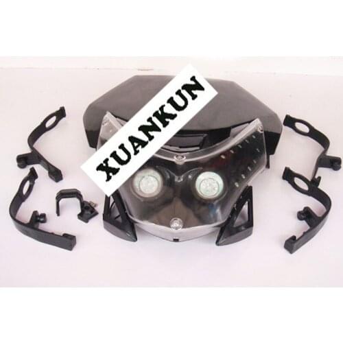 XUANKUN Motocross Accessories Converted LED Headlamps Shade Assembly Grimace Lights With Turn Signals Paragraph
