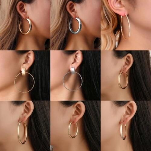 Gold Silver Color Stainless Steel Hoop Earrings for Women Small Simple Round Circle Huggies Ear Rings Steampunk Accessories