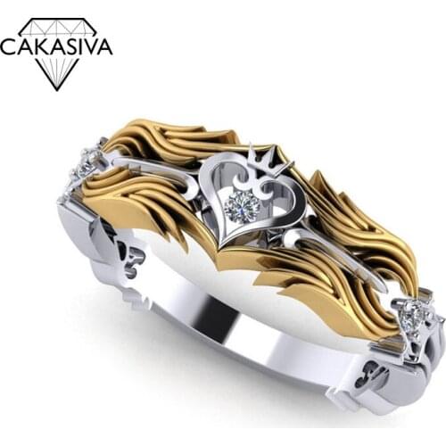 Womens Vintage 925 Silver King Heart Ring Engagement Wedding Gift Jewelry Ring Wholesale