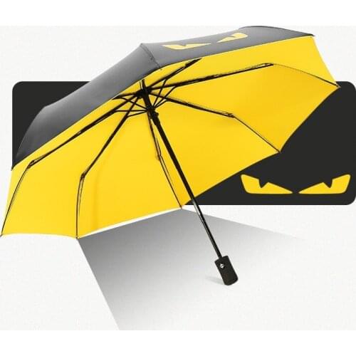 Devils Eye Umbrella Sun umbrella folding umbrella Black plastic Automatic umbrella Dual-use Sun protection