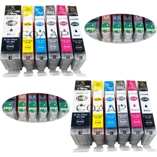 12 Compatible PGI 550 CLI 551 ink cartridge for Canon MX725 MX920 MX925 IX6850 Printer