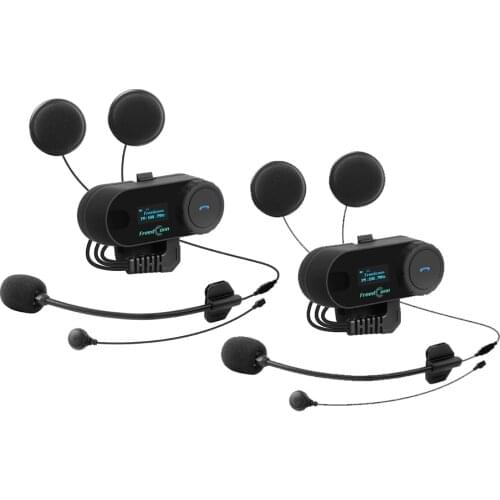 2PCS FreedConn TCOM-SC BT Bluetooth for All Motorcycle Helmet Intercom Interphone Headset with LCD Screen + FM Radio