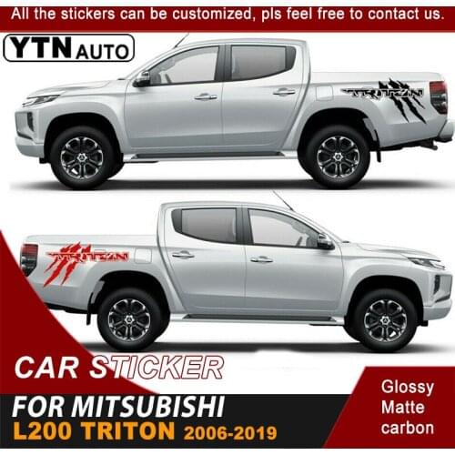 2 Pcs Rear Trunk Car Decals Paw Scratch Styling Graphic Vinyl Cool Car Stickers Accessories For Mitsubishi L200 Triton 2006-2019