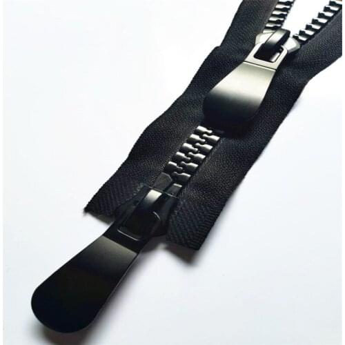5Pcs 60Cm-120Cm 15# Double Head Resin Zippers Double Slider Single Puller Open-End Auto Lock Long Zip For Jacket
