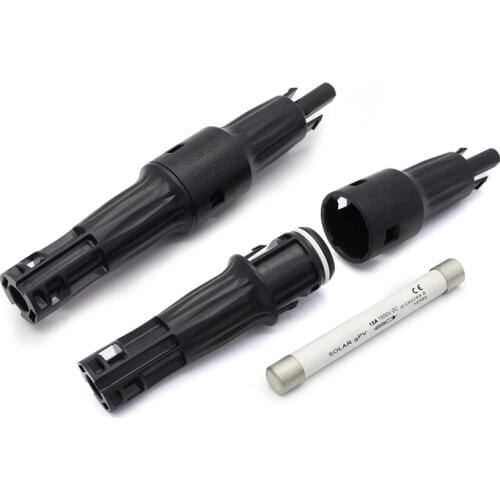 5 pcs/lot fuse connector IP68 1500V DC connector for solar system LJ0255 with 15A fuse