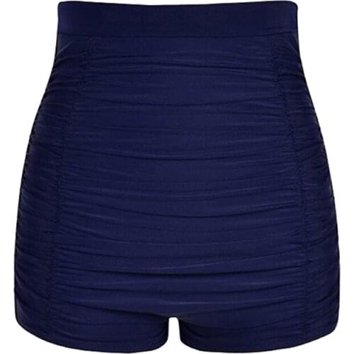 High waist plus size Bikini Shorts Women Ruched swimsuit Swimming Trunks Beachwear Bathing Suit Female Swimwear Swim Pants