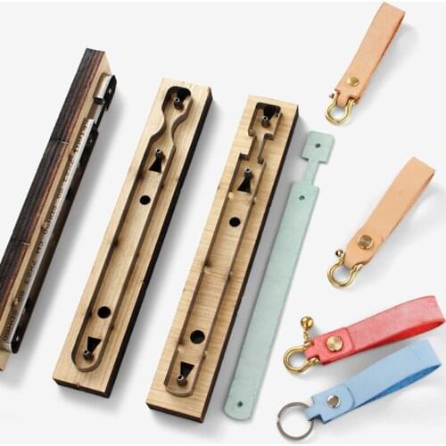 Keychain StripsTemplate Wooden Punching Die Cutting Mould Keychain Wristhand Leather Mold Jewelry Making Art Crafts Tool