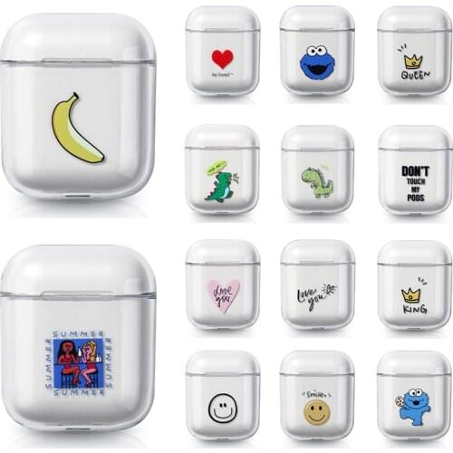 Case For AirPods Case Cover Coque Wireless Bluetooth Headphones Transparent Soft TPU Cover On For Apple Air Pods 2 1 Funda Capa