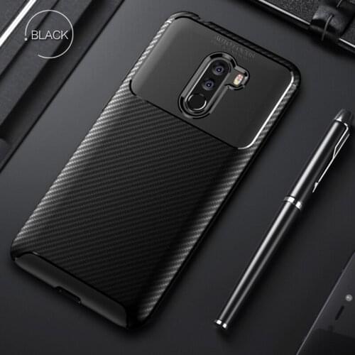 For Xiaomi Pocophone F1 Case Carbon Fiber Shockproof TPU Back Cover For Xiaomi Pocophone F1 Poco F1 Case Soft Silicone Cover